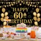 60th Birthday Decorations for Men Women - Happy 60th Birthday Banner Party decorations Cheers to 60 Years Birthday Party Suppiles Black Gold Backdrop for 60th Birthday Decor (71 x 45 inch)